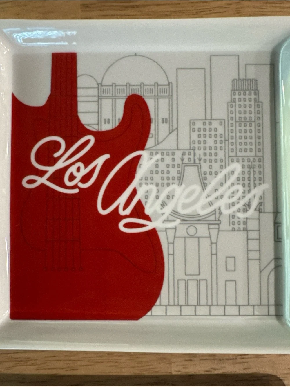 Crate & Barrel City Guitar appetizer Trinket Dish Set - Multi Color